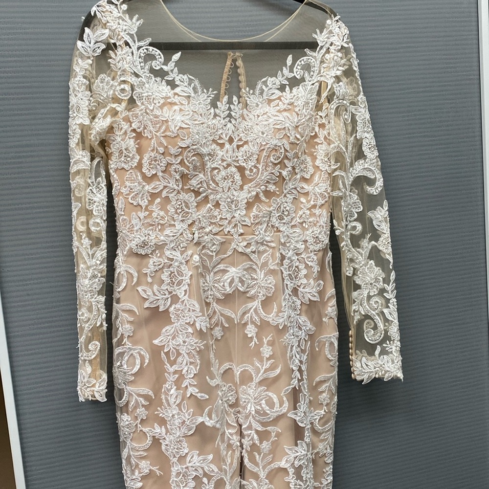 Bridal jumpsuit with removable skirt